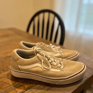 Women’s Size 9.5 Cream, Suede Vans